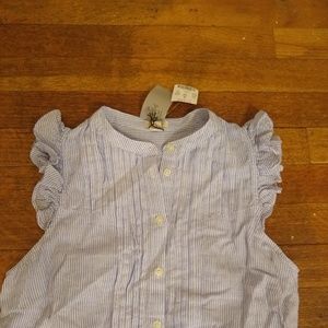 NWT J. Crew Stripe Pintuck Ruffle Flutter Sleeve